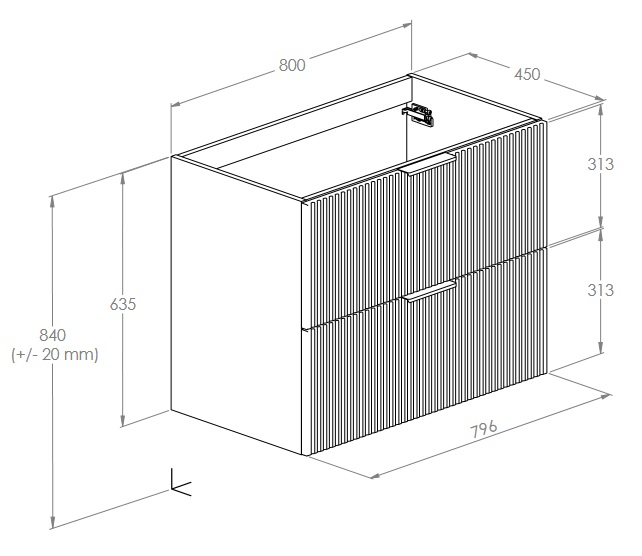 Шафка з умивальником Reef 800 Light Oak A857955464+A3272A4000 Roca - Зображення 186727739-cb307.jpg
