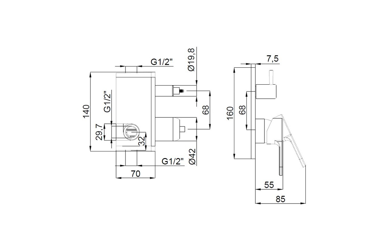 Душова система Lento Optimal (15490721) хром, Adell - Зображення 1867441-f33e4.jpg