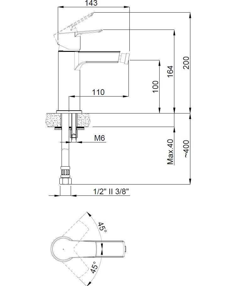 Змішувач для біде Neon (15716601) хром, Adell - Зображення 1867456-65189.jpg