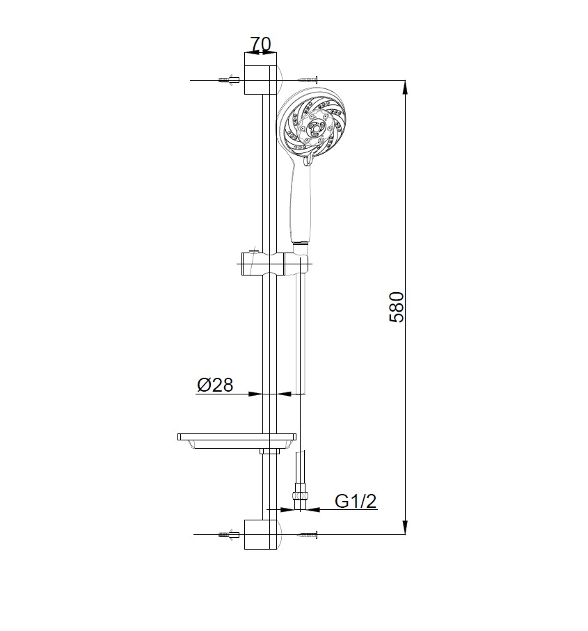 Душовий набір Lido Sliding (15782010) хром, Adell - Зображення 1867536-0962b.jpg