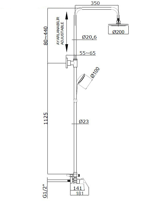 Душевая система Azure Rain (15780121) хром, Adell - Зображення 1867561-4ad4b.jpg