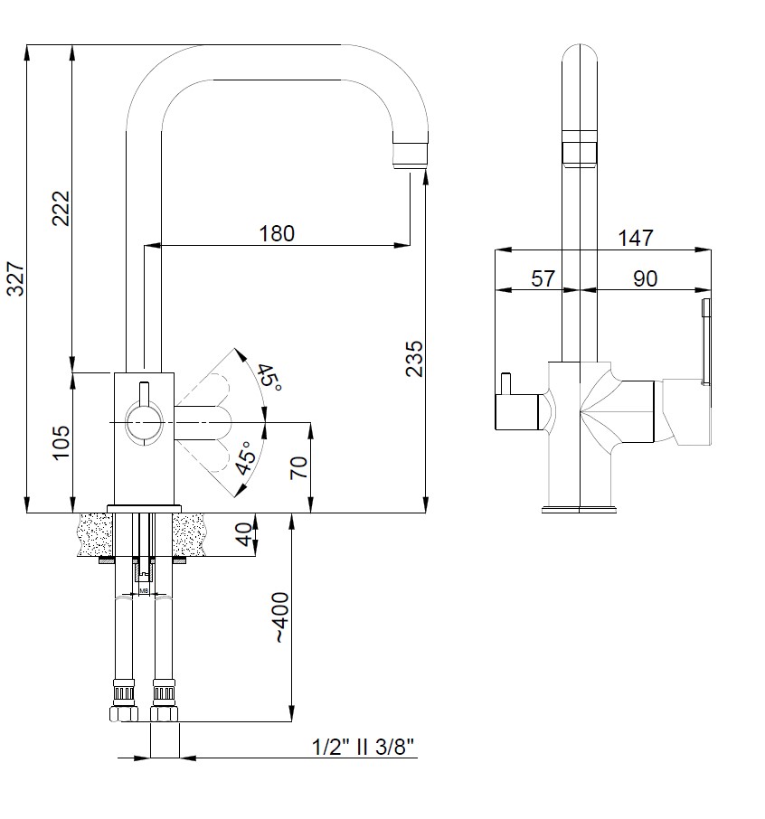 Змішувач для кухні з підключенням до фільтра Lento (15494421) хром, Adell - Зображення 1867591-ff249.jpg