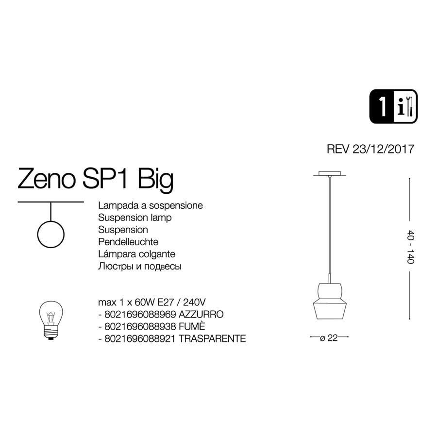 Люстра ZENO SP1 BIG TRASPARENTE (088921), IDEAL LUX - Зображення 1867879-1ba00.jpg