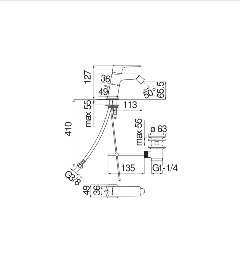 Змішувач для біде Acquaviva Velvet Black (VV103119-1BM), Nobili - Зображення 1869316-a88a3.jpg
