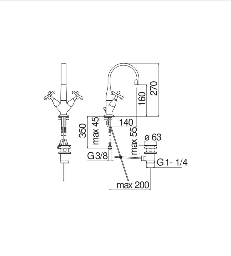 Смеситель для умывальника Carlos Primero (CP218-1CR), Nobili - Зображення 1869326-6283d.jpg