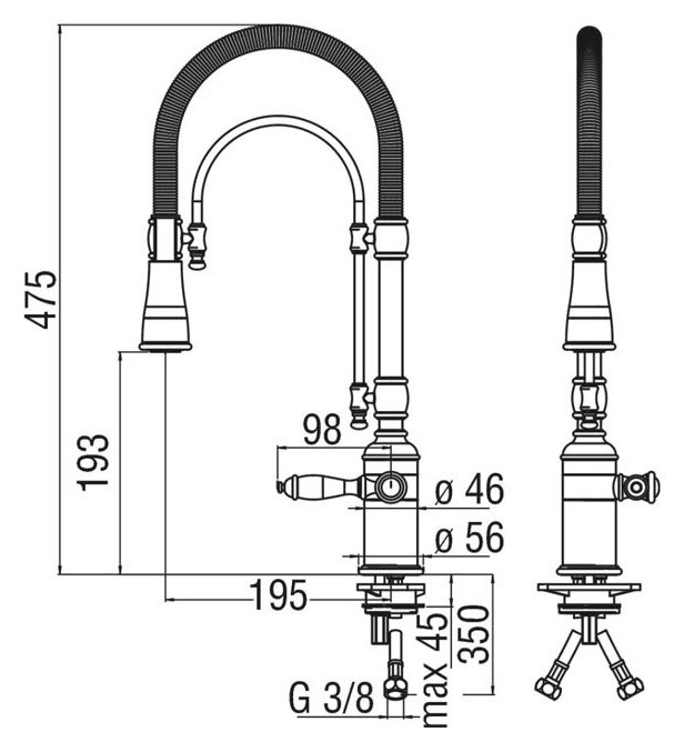 Змішувач для кухні Charlie Ancient Bronze (CH75300BR), Nobili - Зображення 1869402-43b30.jpg