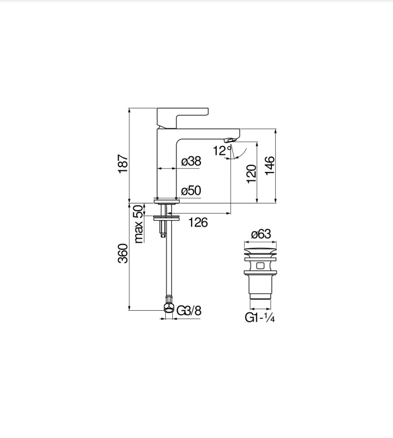Змішувач для умивальника Lira Velvet Black (LR116118-2BM), Nobili - Зображення 1869457-47c00.jpg