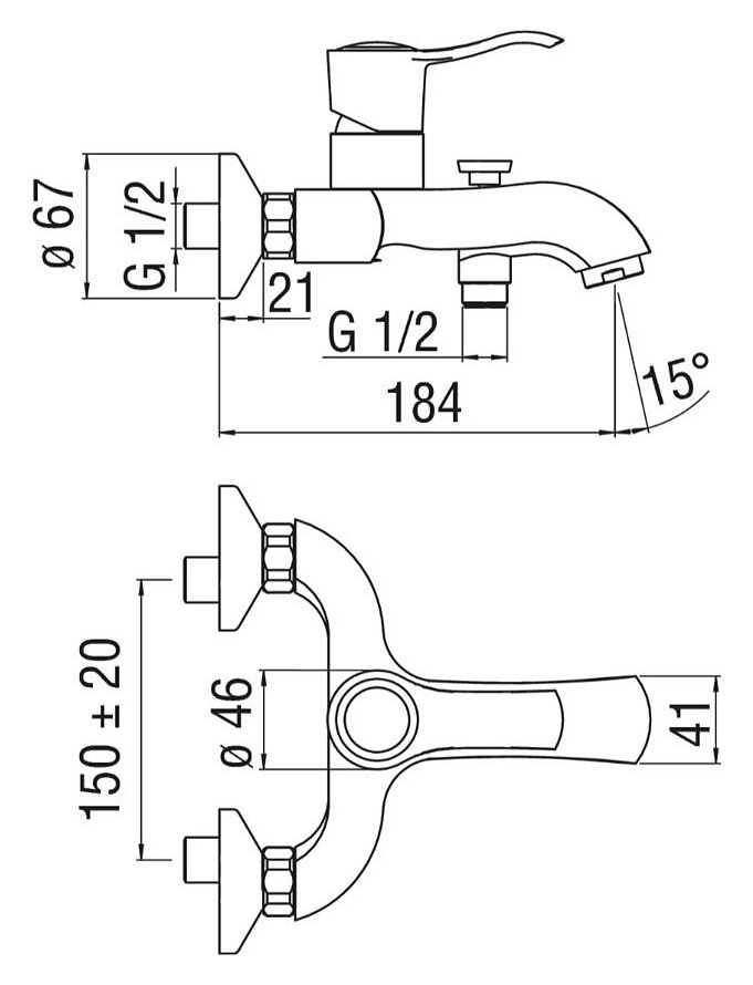 Змішувач для ванни Sofi Ancient Bronze (SI98110-1BR), Nobili - Зображення 1869592-12f82.jpg