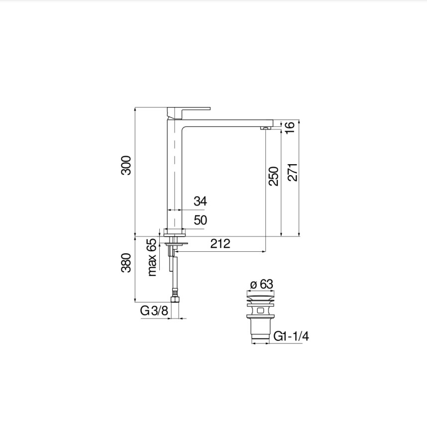 Змішувач для умивальника Up (UP94128-2CR), Nobili - Зображення 1869622-834b3.jpg