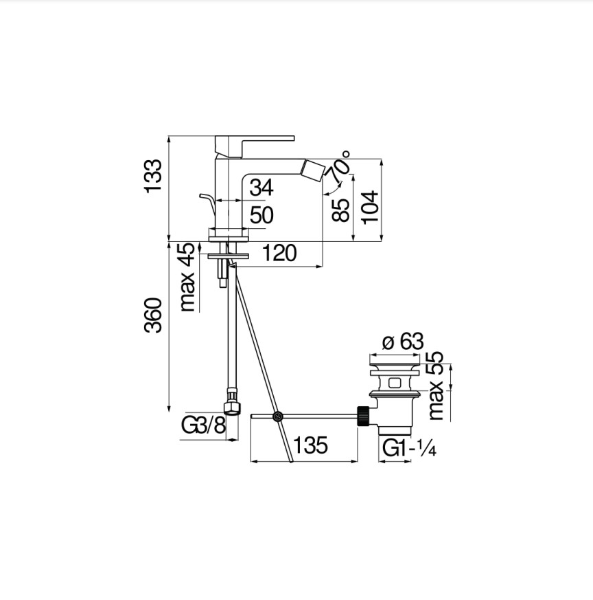Змішувач для біде UP (UP94119-1CR), Nobili - Зображення 1869637-914fb.jpg
