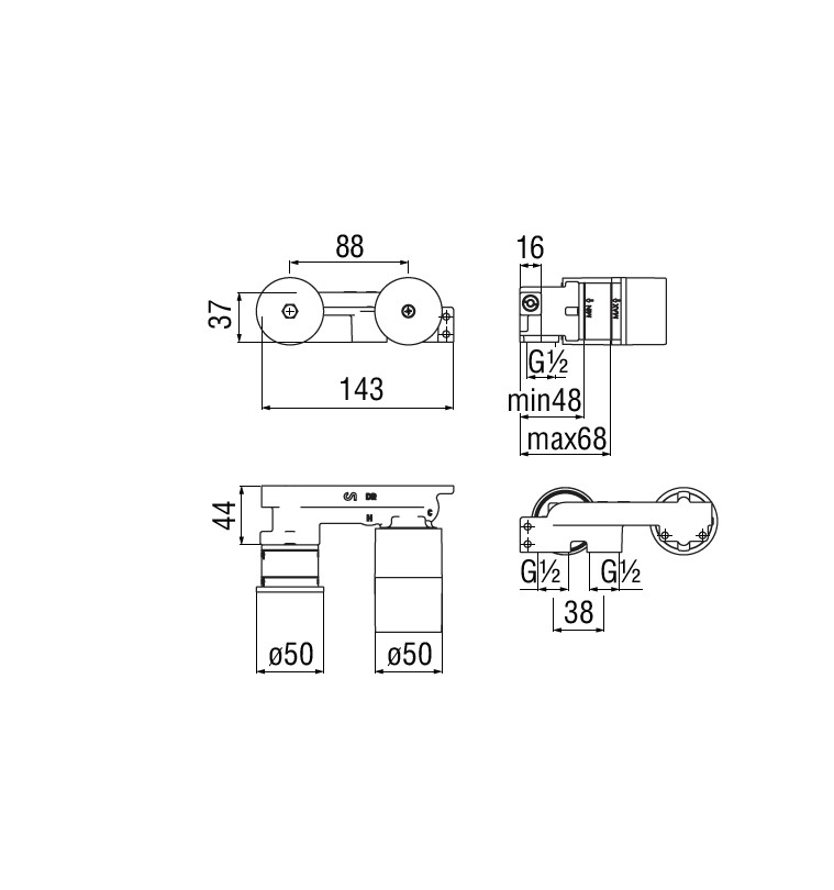 Вбудована частина змішувача (універсальна) (WE00198), Nobili - Зображення 1869657-53bf8.jpg