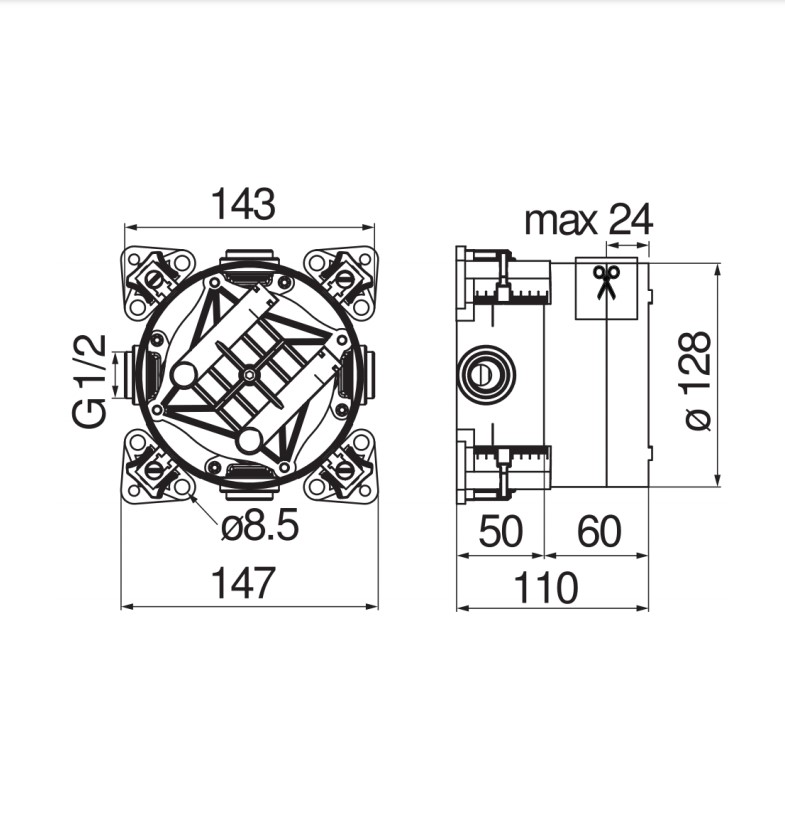 Встроенная часть смесителя (WE00202), Nobili - Зображення 1869662-1b90d.jpg