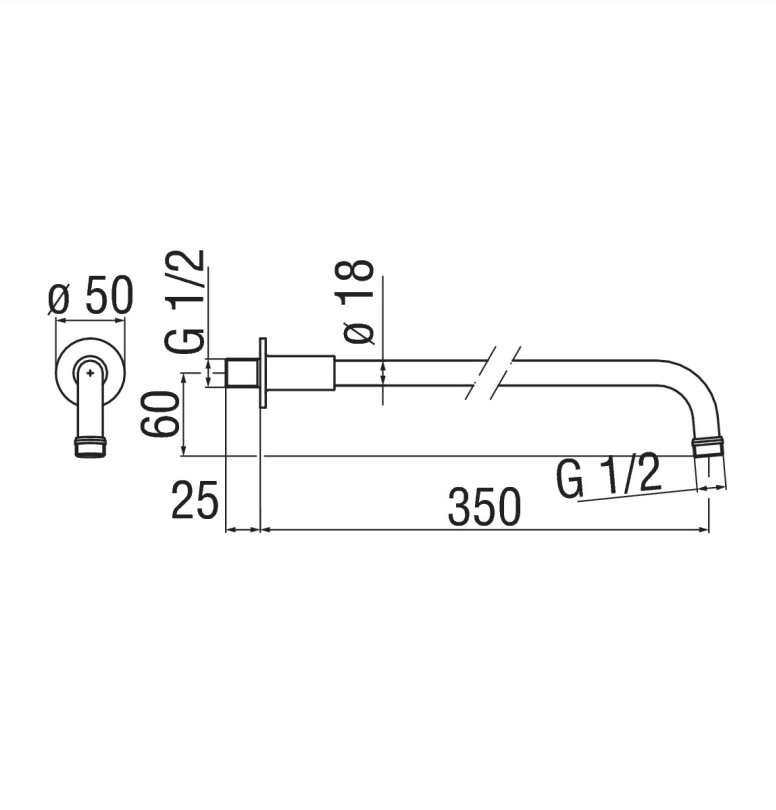 Душовий кронштейн (AD138-4CR), Nobili - Зображення 1869732-4d1e6.jpg