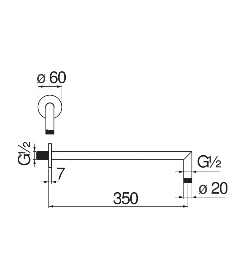 Душевой кронштейн (AD138-44CR), Nobili - Зображення 1869797-465dd.jpg