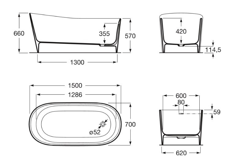 Ванна овальна Maui Round 150x70 (A248499000), Roca - Зображення 1871906-028ec.jpg