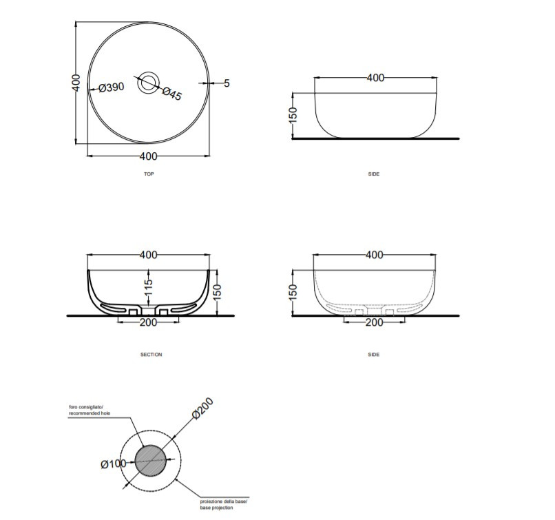 Умивальник Bacinelle Era Small (BAERA40SM) smeraldo, CIELO - Зображення 1872528-c7f8c.jpg