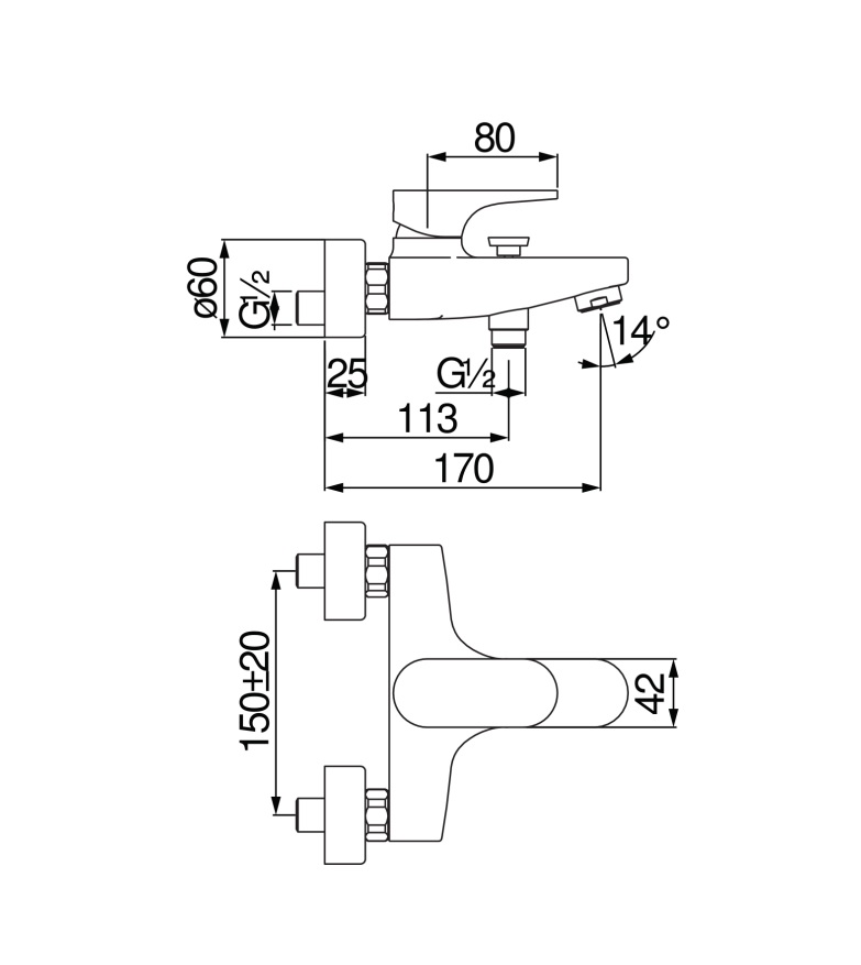 Змішувач для ванни Yoyo Mora matt YO126110-1BM Nobili - Зображення 187280184-7f1cd.jpg
