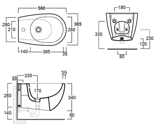 Біде підвісне Vignoni VI19 F85 Вlack, SIMAS - Зображення 1872828-47d86.jpg