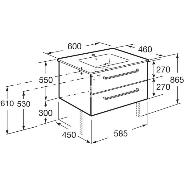 Шафка з умивальником Palo 60 (A851634806), Roca - Зображення 1873013-a5480.jpg