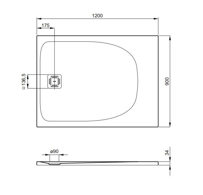 Душовий піддон Palo 120х90 см STONEX (A276477300), Roca - Зображення 1873043-79940.jpg