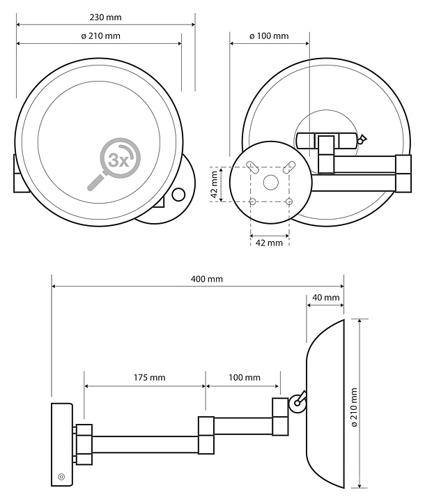 Дзеркало косметичне з підсвіткою LED (116101802), Bemeta - Зображення 1873952-b080d.jpg