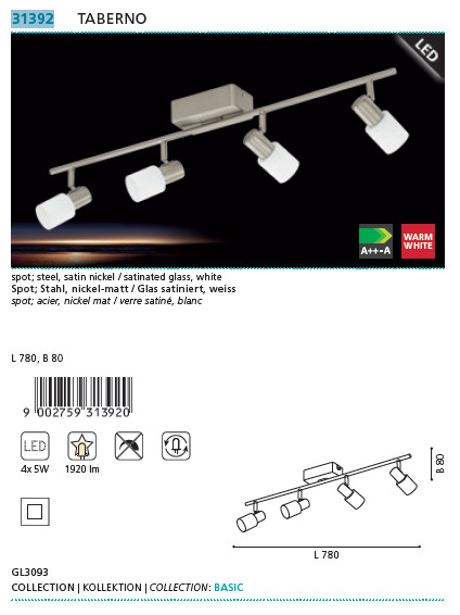 Спот TABERNO LED (31392), EGLO - Зображення 1874973-30c0d.jpg