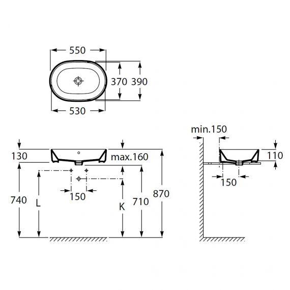 Умивальник Gap 550х390 (A3270Y1000), Roca - Зображення 1875626-975f4.jpg