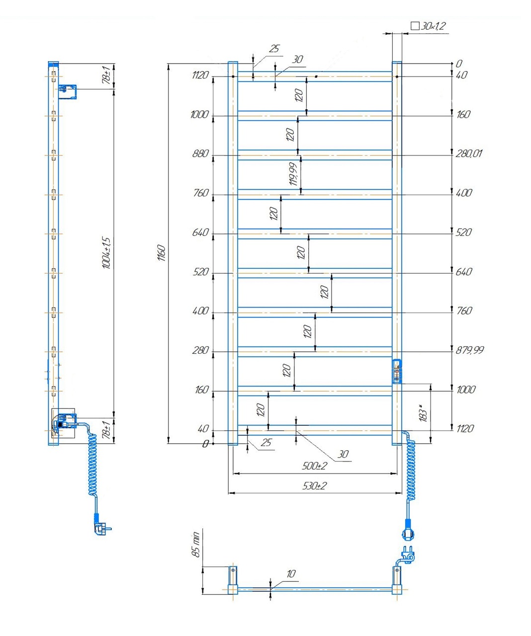 Рушникосушка електрична Emily 530x1170 чорний matt Hygge Family - Зображення 187572234-a485f.jpg