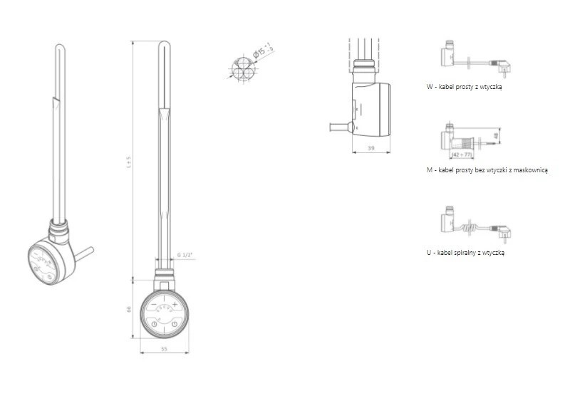 ТЕН з кабелем та мережевою вилкою MOA 200W Chrome Terma - Зображення 187572252-46b2c.jpg