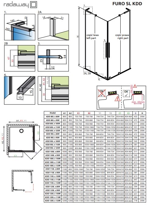 Душова кабіна (половина) Furo SL KDD 120 R Black RADAWAY - Зображення 187645251-4f1a6.jpg