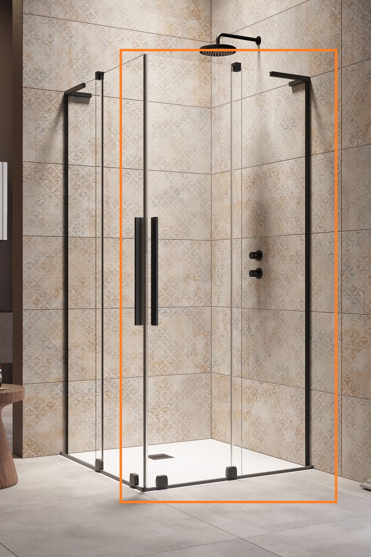 Душова кабіна (половина) Furo SL KDD 120 R Black RADAWAY - Зображення