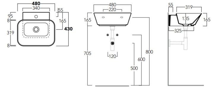 Умивальник WA 08 Wave (WA08) Glossy white SIMAS - Зображення 1876876-5248b.jpg