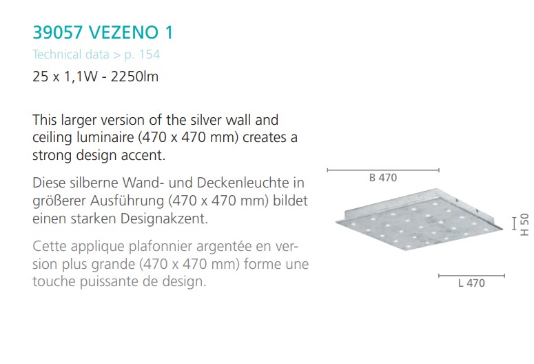 Світильник VEZENO 1 SILBER LED (39057), EGLO - Зображення 1877615-afff4.jpg