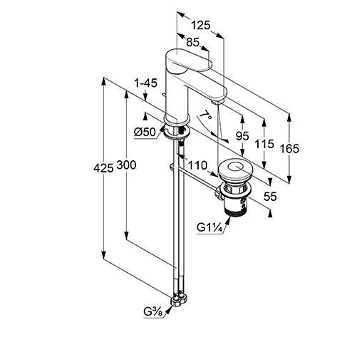 Змішувач для умивальника X1 322880575 хром Kludi - Зображення 187791833-2f715.jpg