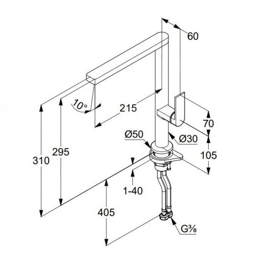 Змішувач для кухні Qord 568030575 хром Kludi - Зображення 187791863-1b94c.jpg