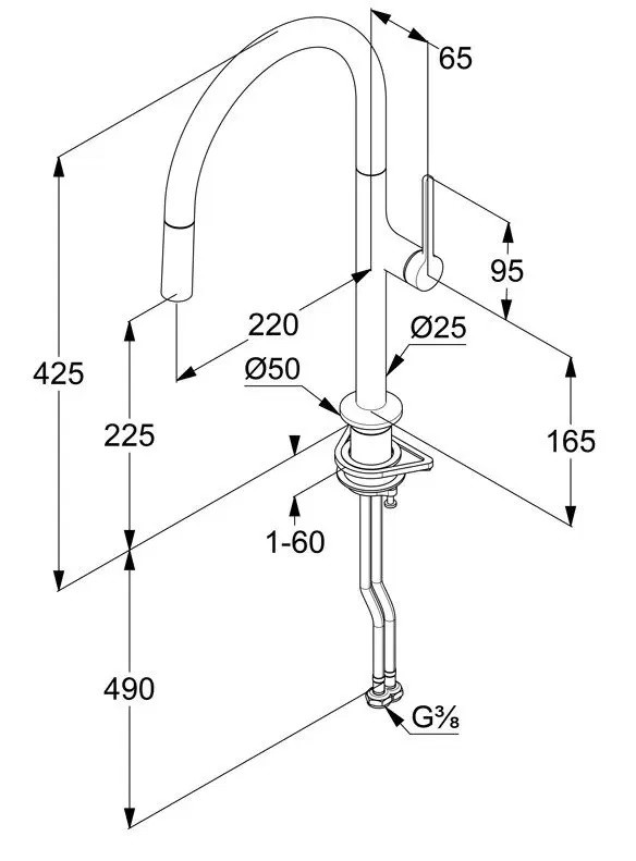 Змішувач для кухні Reef 508510575 хром Kludi - Зображення 187791873-0a804.jpg