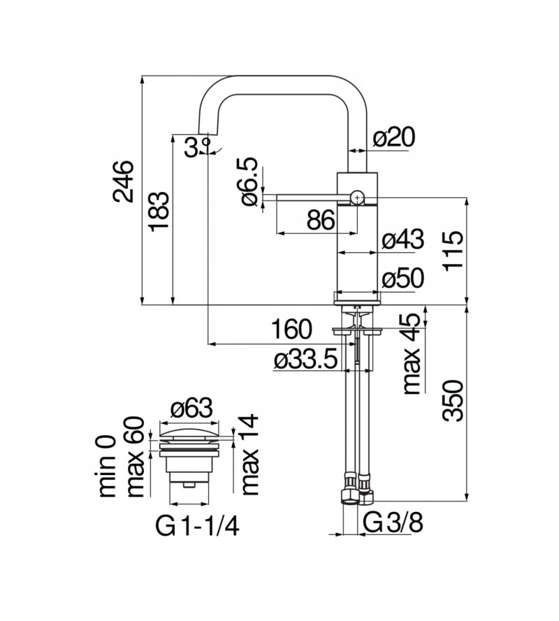 Змішувач для умивальника Velis (VE125118-2CR), Nobili - Зображення 1877958-45bdb.jpg
