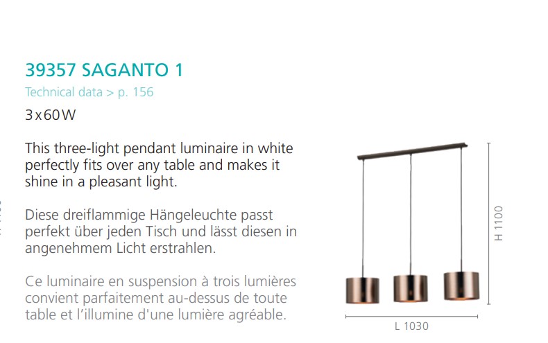 Люстра SAGANTO 1 (39357), EGLO - Зображення 1878039-172b4.jpg