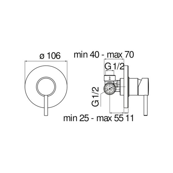 Змішувач для душу Acquerelli Inox (AQ93108IX), Nobili - Зображення 1878142-cae0d.jpg