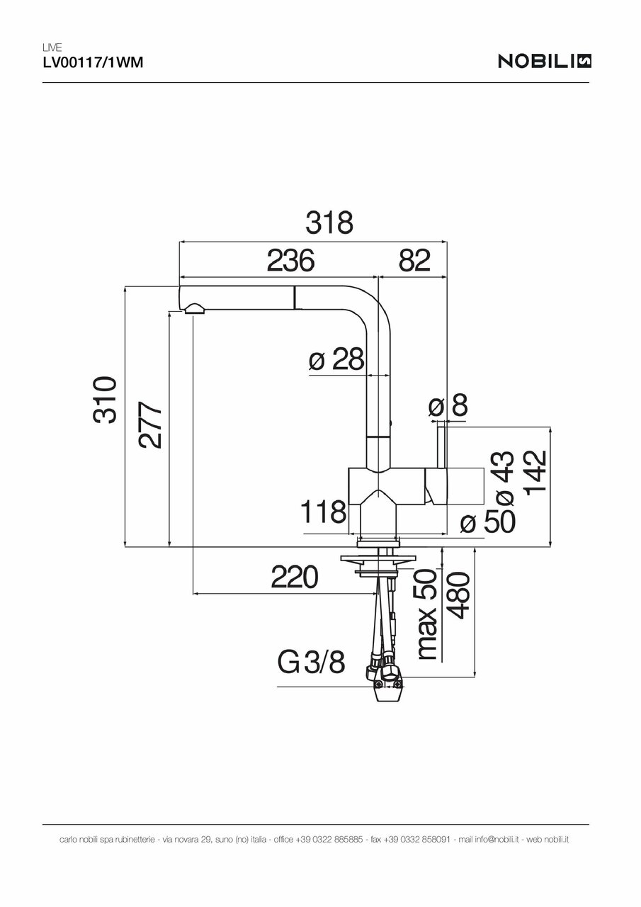 Змішувач для кухні Live Polar White (LV00117-1WM), Nobili - Зображення 1878157-0beff.jpg