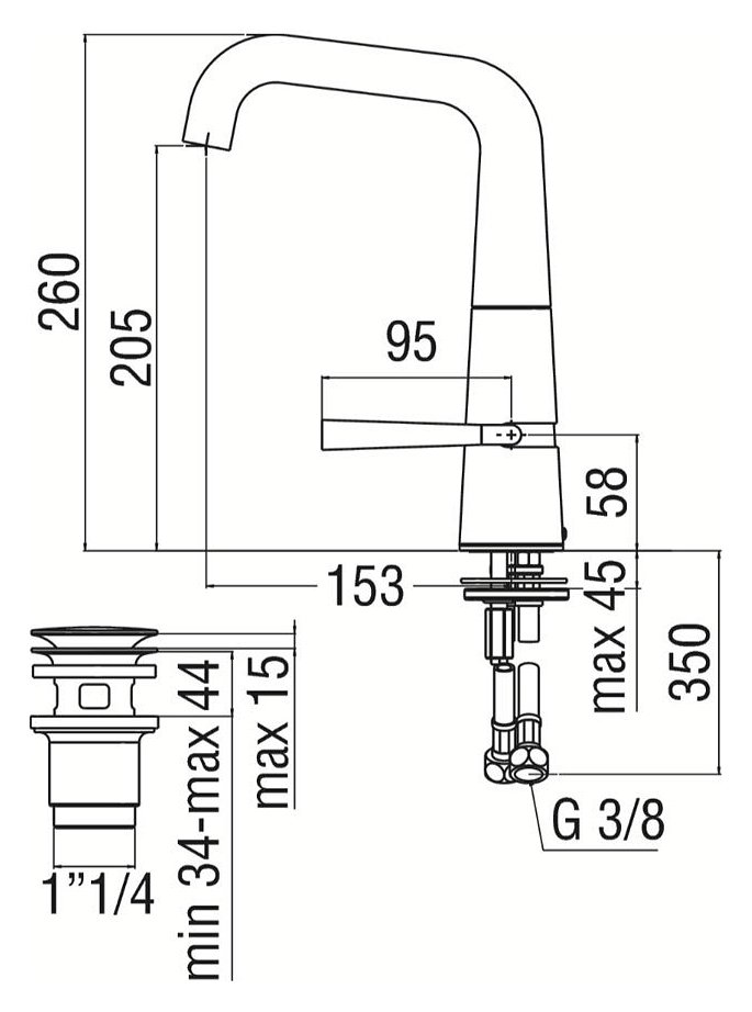 Змішувач для умивальника Likid (LK00118-2CR), Nobili - Зображення 1878167-751ec.jpg