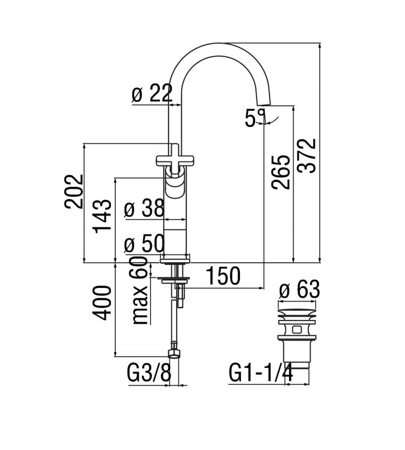 Змішувач для умивальника Lira (LR116258-2CR), Nobili - Зображення 1878177-a8b73.jpg