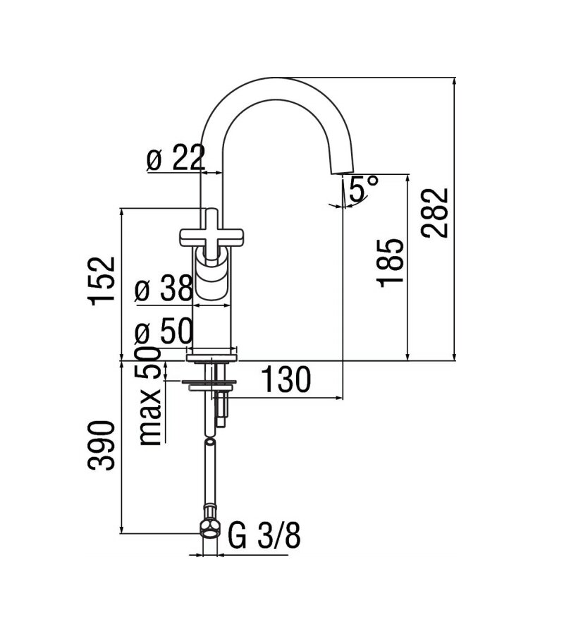 Змішувач для умивальника Lira (LR116218-3CR), Nobili - Зображення 1878182-52ea3.jpg