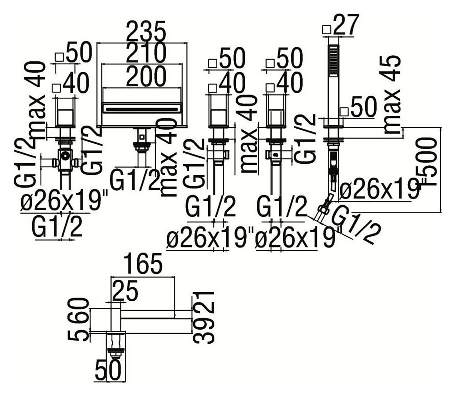 Змішувач для ванни Mia (WEBK204-QCR), Nobili - Зображення 1878262-da040.jpg
