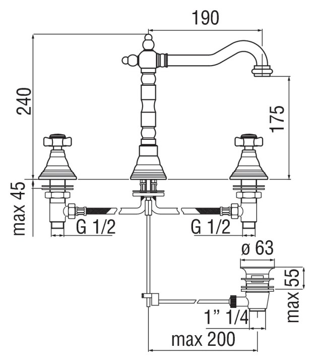 Змішувач для умивальника Ritz Ancient Bronze (RI49011-1BR), Nobili - Зображення 1878297-9d960.jpg