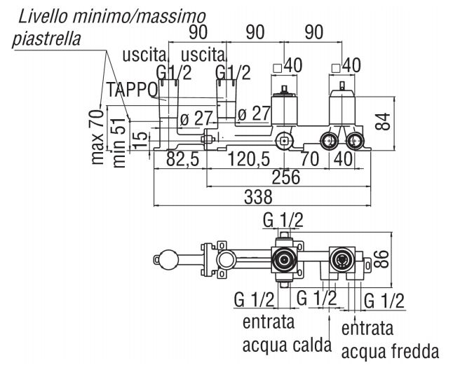 Вбудована частина змішувача (WE81201-QCR), Nobili - Зображення 1878389-2cec6.jpg