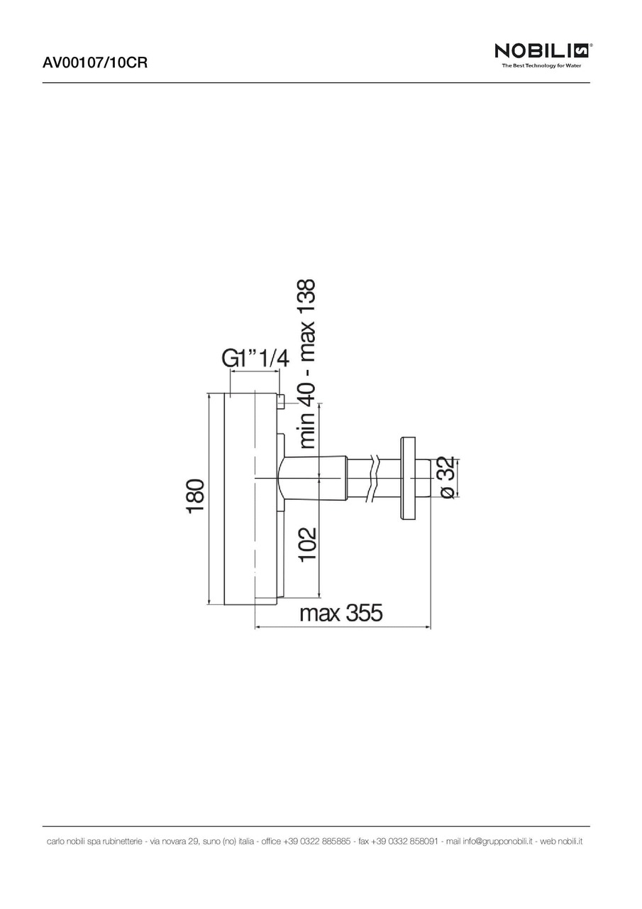Сифон для умивальника (AV00107-10CR), Nobili - Зображення 1878449-4b2db.jpg