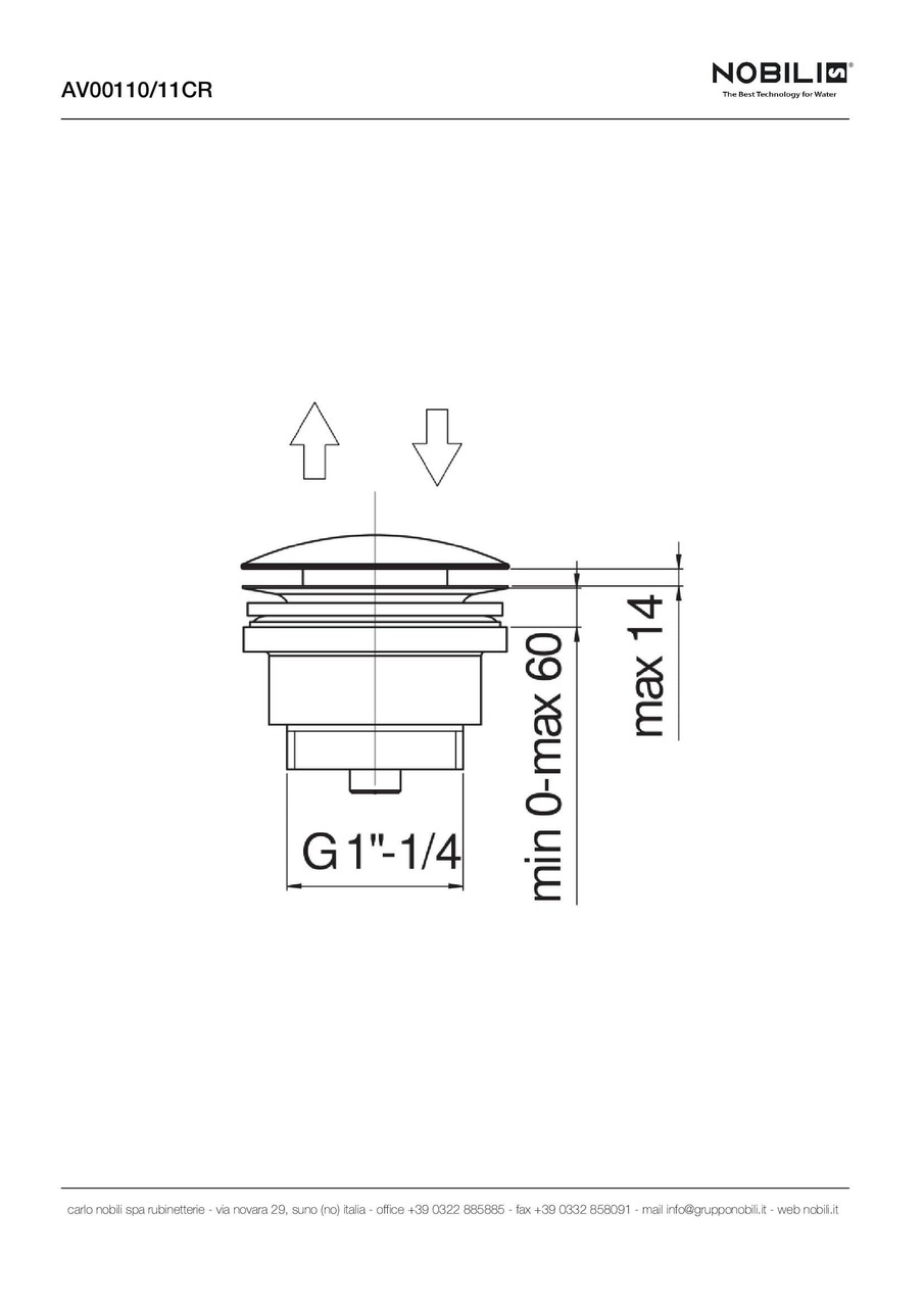 Донний клапан універсальний (AV00110-11CR), Nobili - Зображення 1878454-a283f.jpg