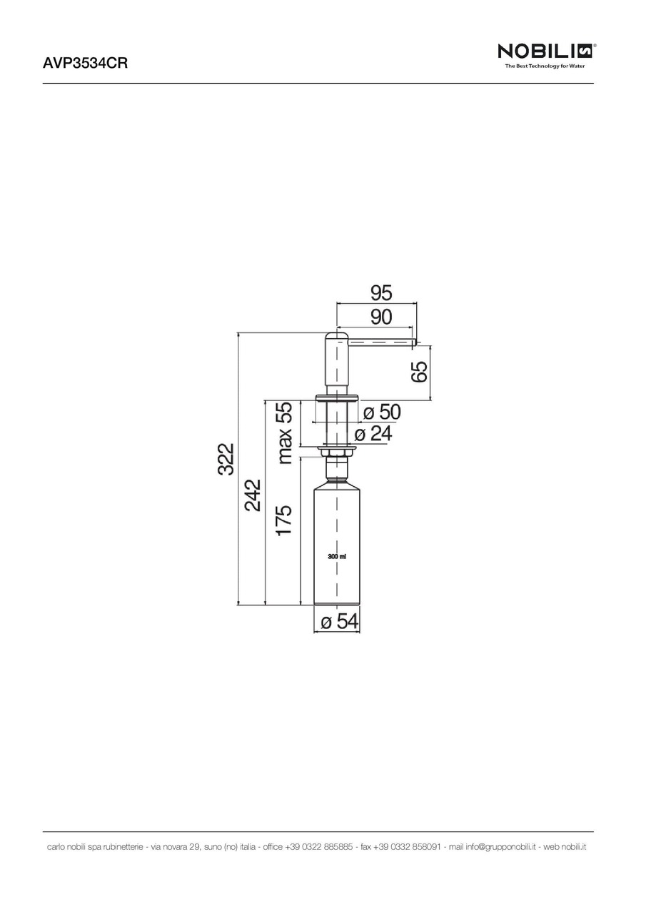 Дозатор для рідкого мила 300 мл (AVP3534CR), Nobili - Зображення 1878459-ba616.jpg
