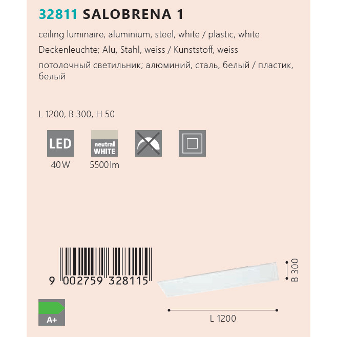 Світильник SALOBRENA 1 LED 4000K (32811), EGLO - Зображення 1879146-a0b64.jpg